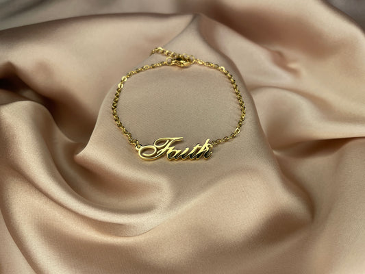 "Faith" Gold Bracelet